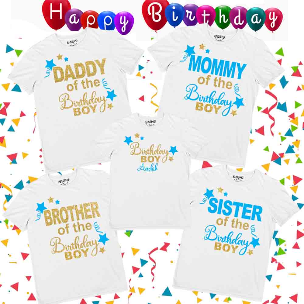 Birthday Boy - Custom Name Matching Family Tshirts