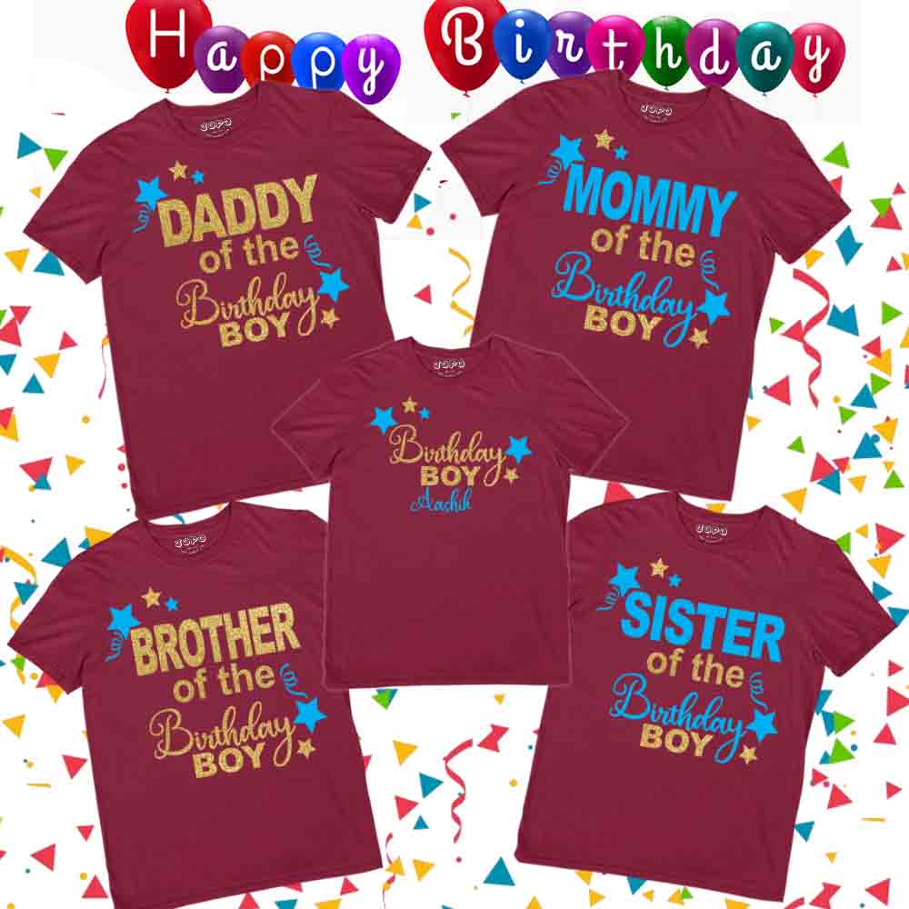 Birthday Boy - Custom Name Matching Family Tshirts