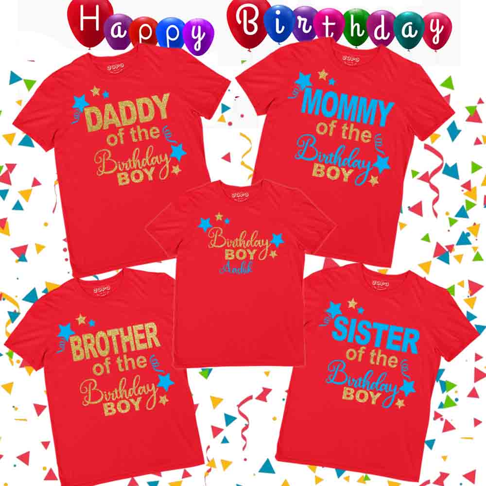 Birthday Boy - Custom Name Matching Family Tshirts