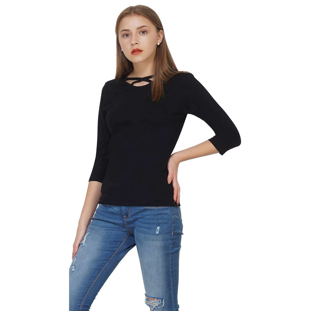 Black Classy Criss-Cross Top