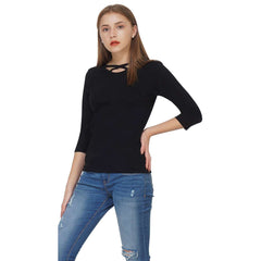 Black Classy Criss-Cross Top