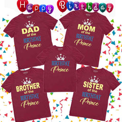 Birthday Prince Matching Family Tshirts Set