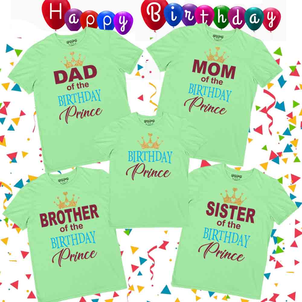 Birthday Prince Matching Family Tshirts Set