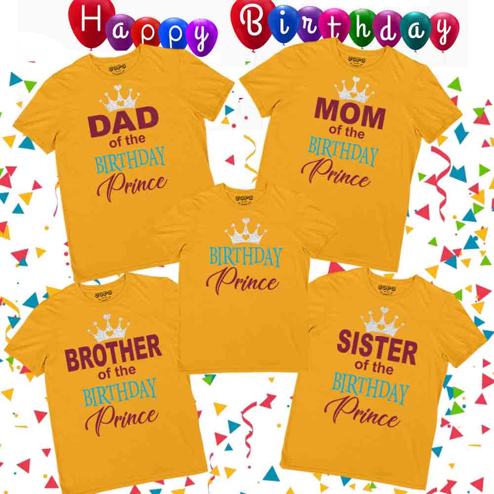 Birthday Prince Matching Family Tshirts Set