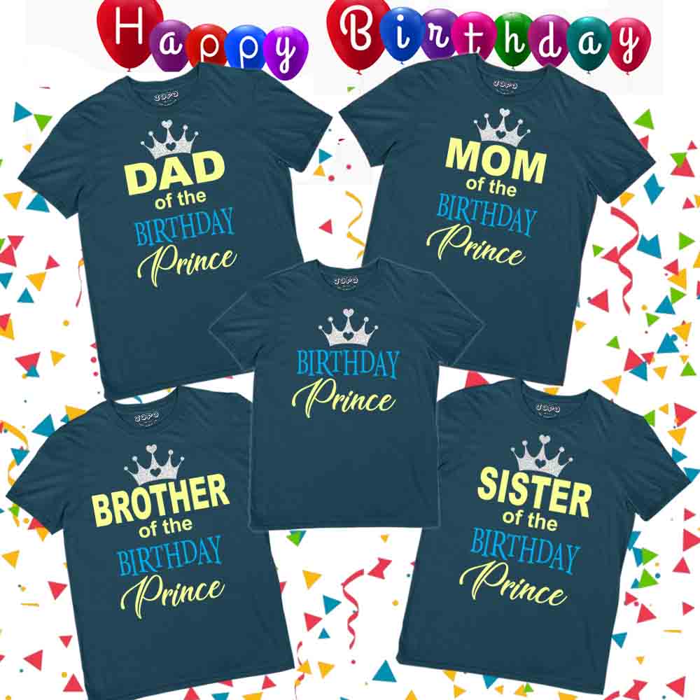 Birthday Prince Matching Family Tshirts Set