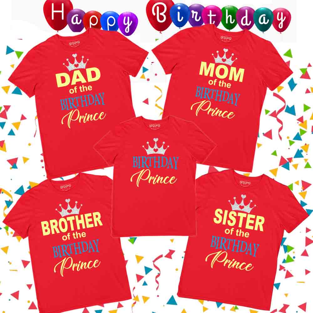 Birthday Prince Matching Family Tshirts Set