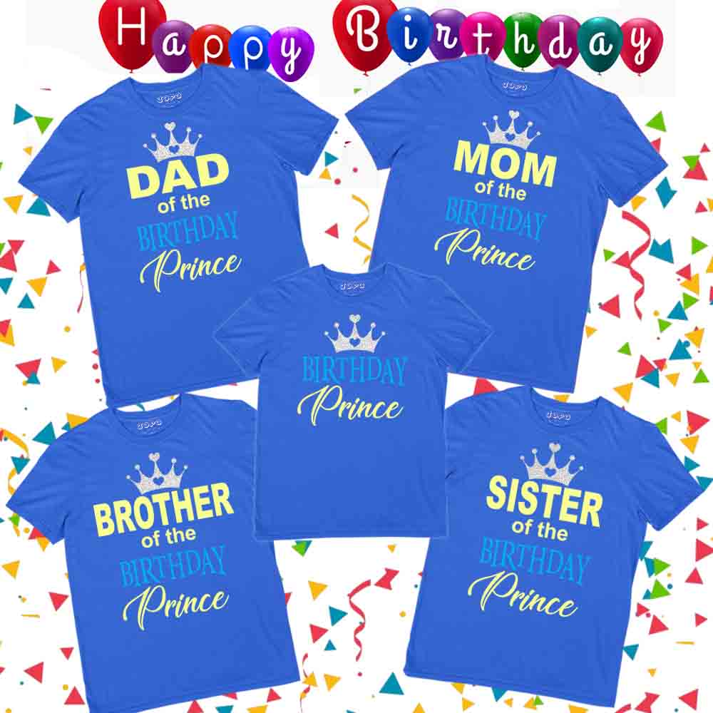 Birthday Prince Matching Family Tshirts Set