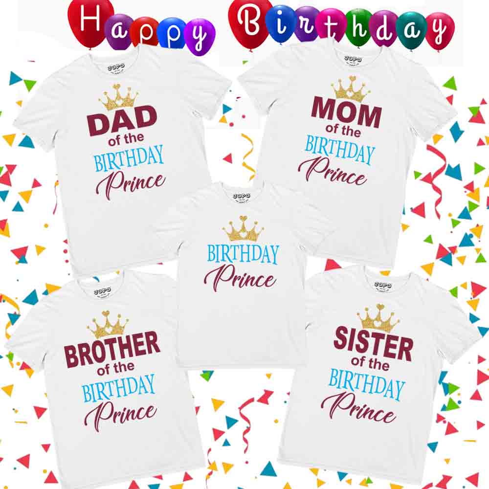 Birthday Prince Matching Family Tshirts Set
