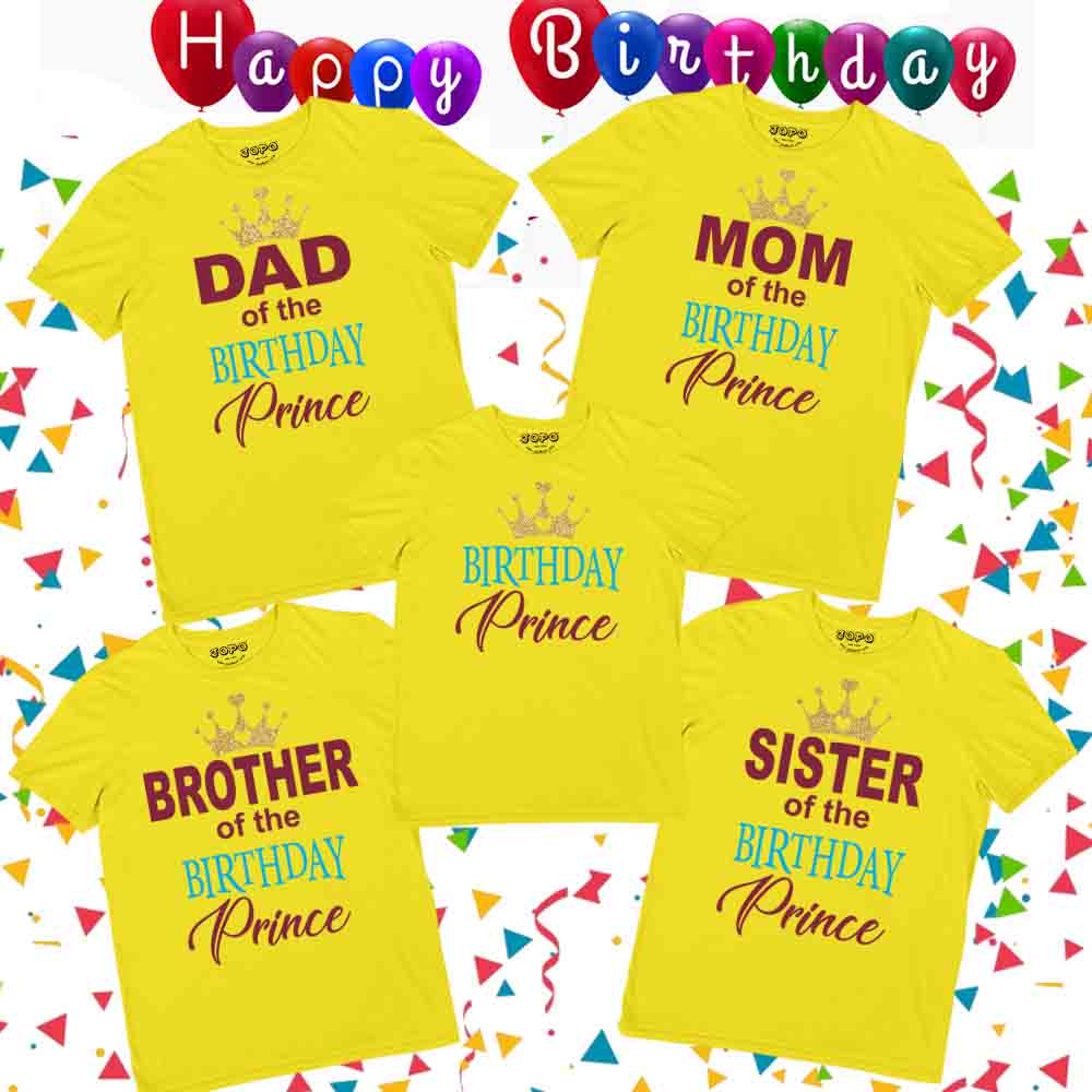 Birthday Prince Matching Family Tshirts Set