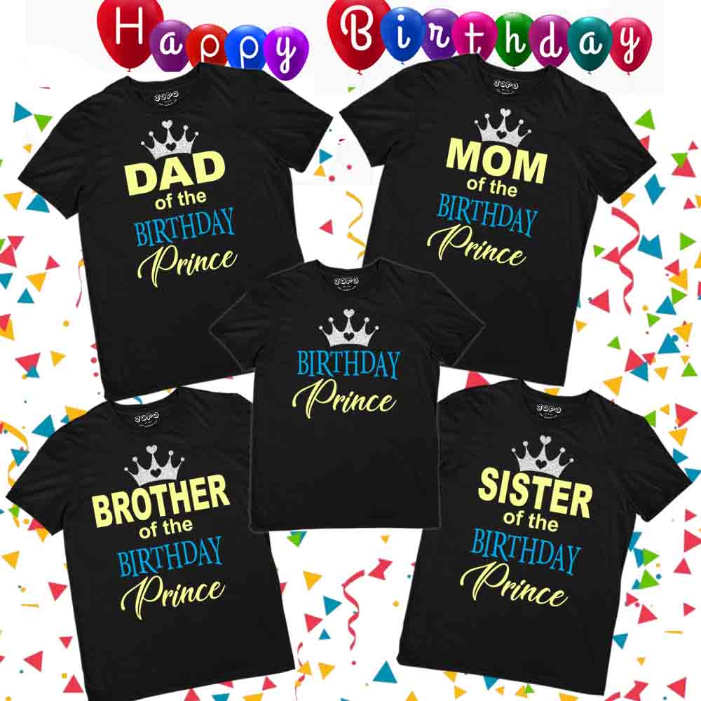 Birthday Prince Matching Family Tshirts Set