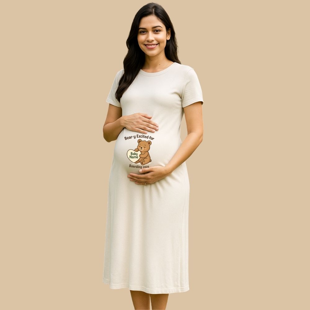 Bear-y Excited for Baby – Personalized Maternity Dress