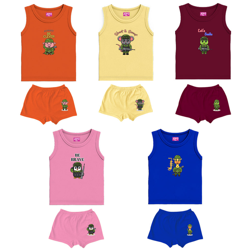 Camouflage Theme Printed Vest Bloomers