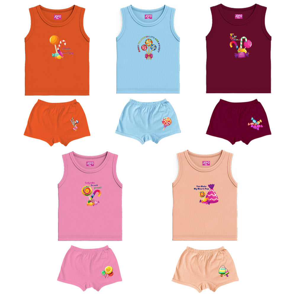 Candy Theme Printed Vest Bloomers
