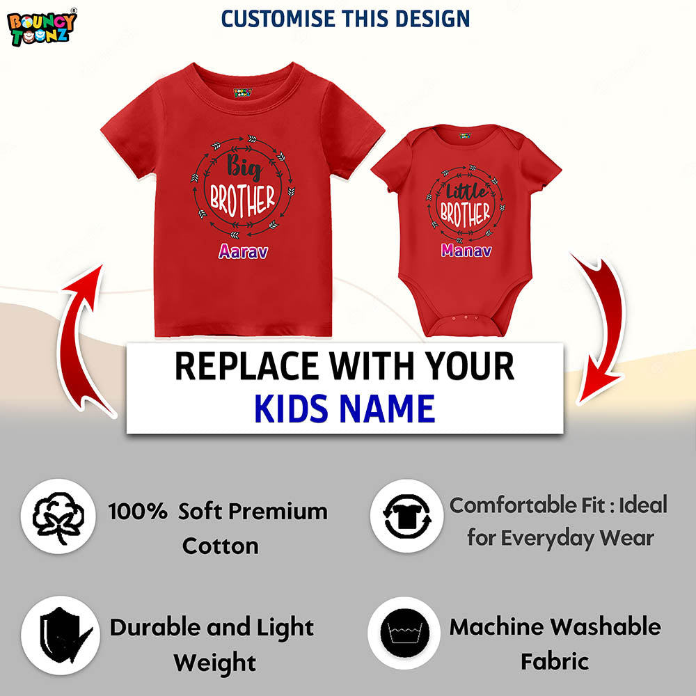 Big Bro Lil Bro Big sis Lil Sis Tshirt and Romper for siblings