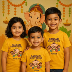Bappa's Bhakt Brigade – Matching Custom T-Shirts for Kids