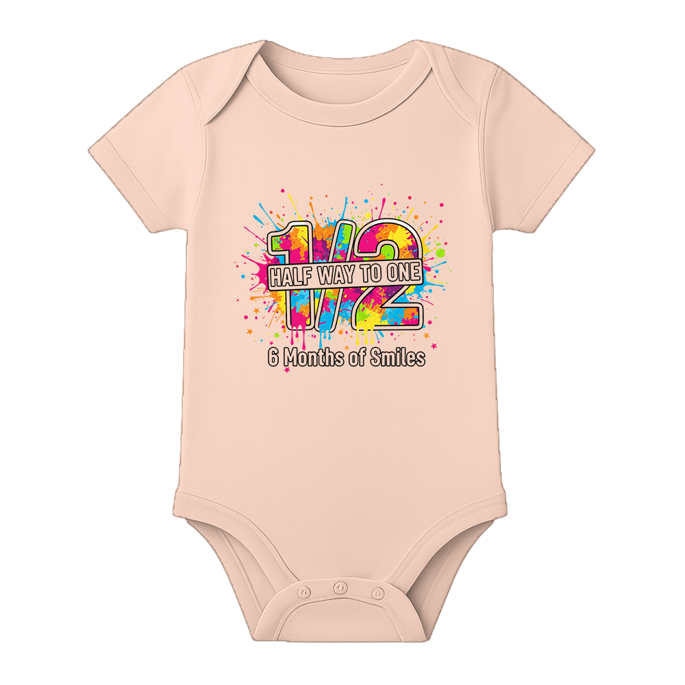 6 Months Baby Romper Custom Name Milestone Outfit