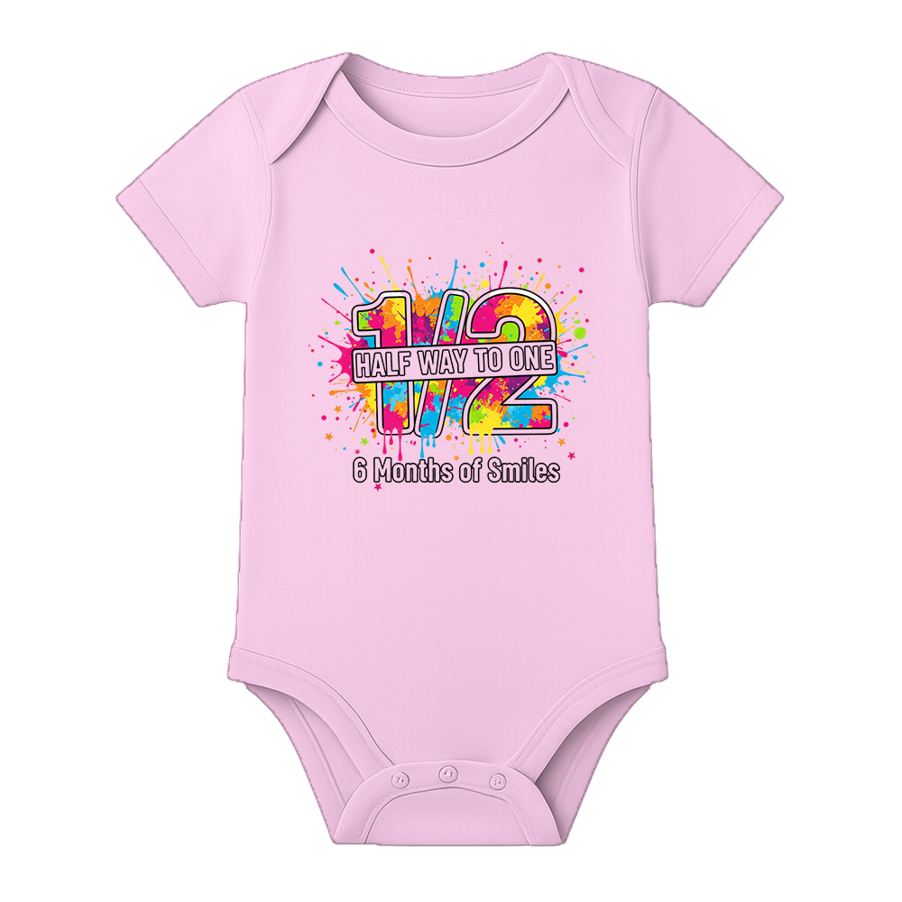 6 Months Baby Romper Custom Name Milestone Outfit