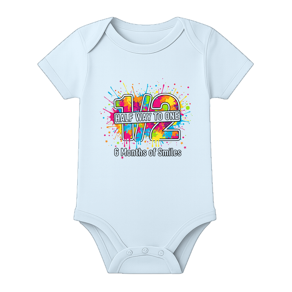 6 Months Baby Romper Custom Name Milestone Outfit