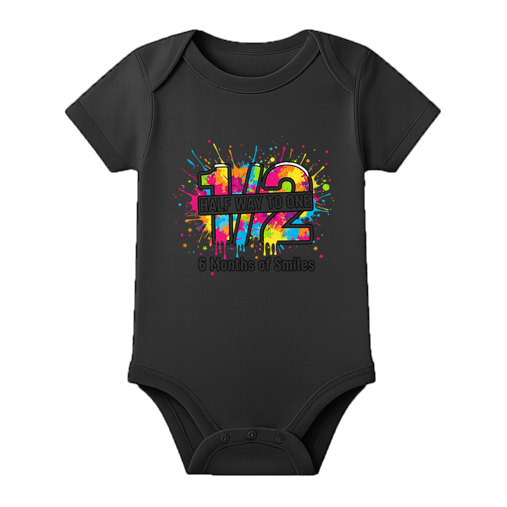 6 Months Baby Romper Custom Name Milestone Outfit