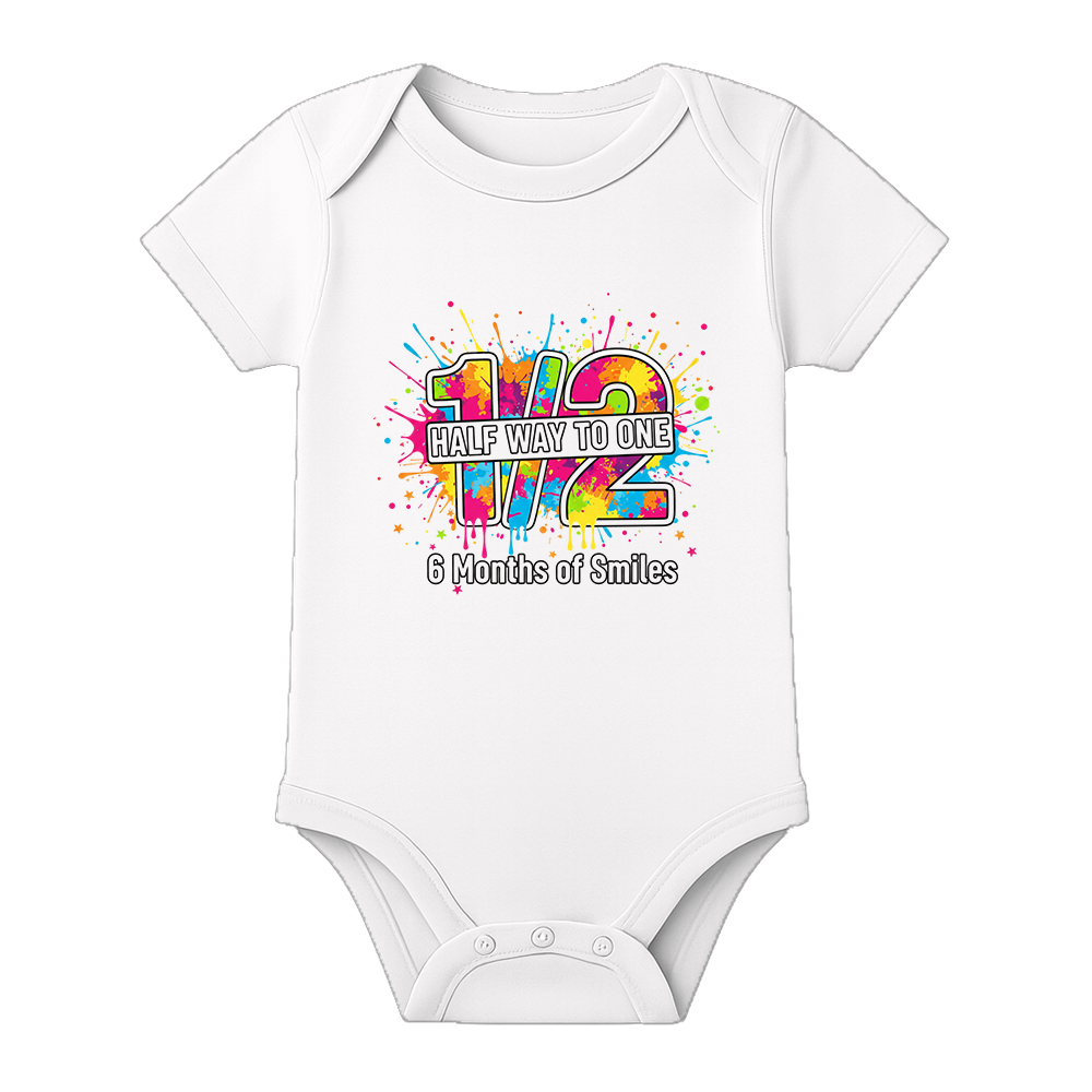 6 Months Baby Romper Custom Name Milestone Outfit