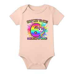 6 Months Milestone Baby Romper with Custom Name