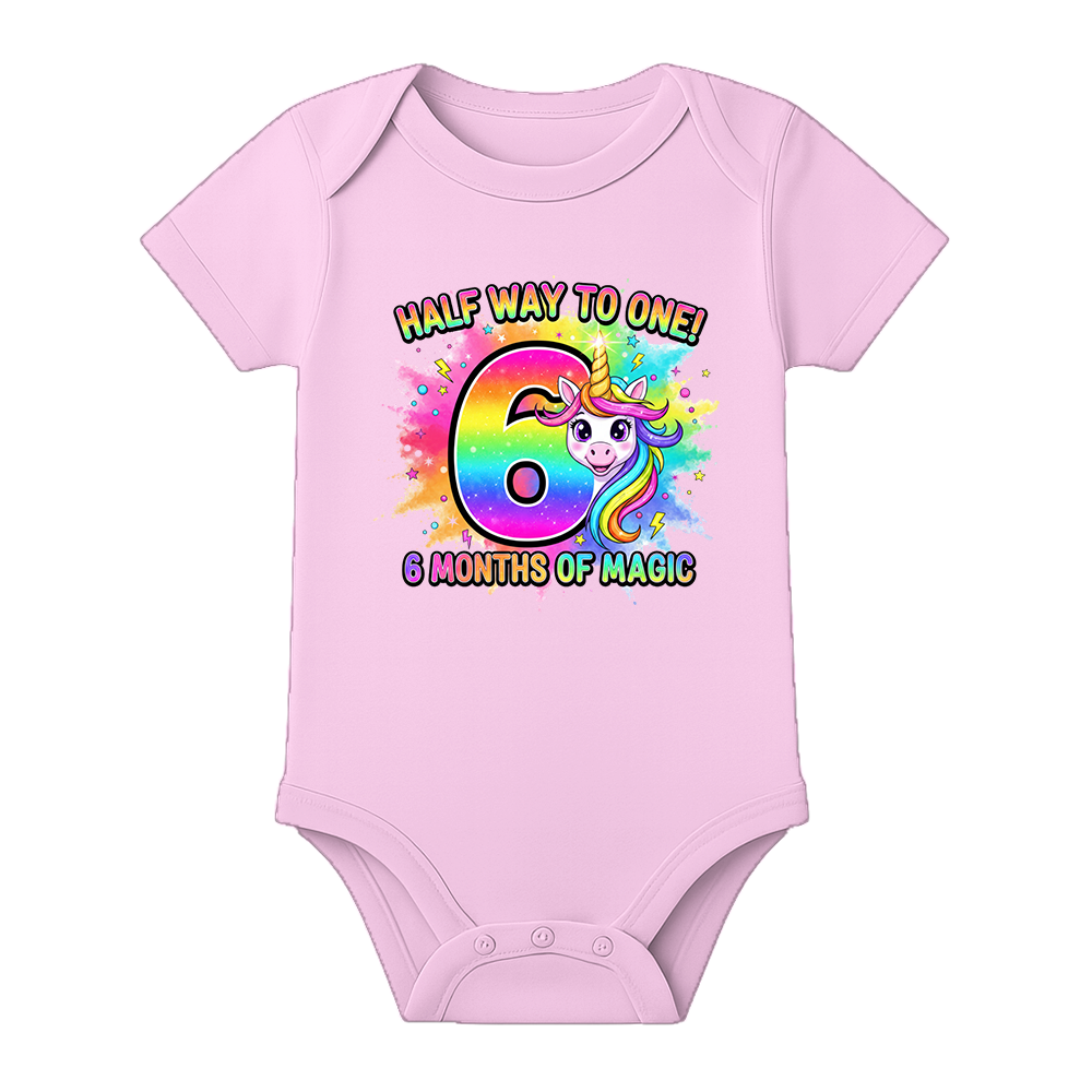 6 Months Milestone Baby Romper with Custom Name