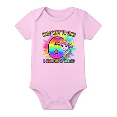 6 Months Milestone Baby Romper with Custom Name