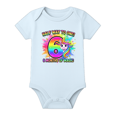 6 Months Milestone Baby Romper with Custom Name
