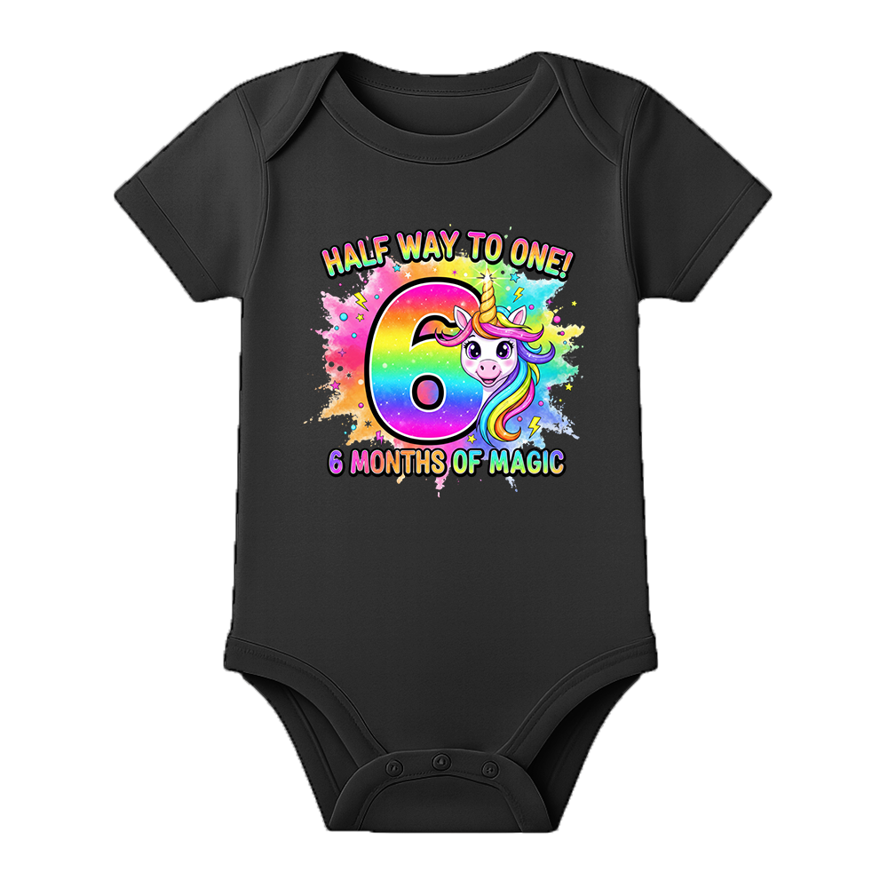 6 Months Milestone Baby Romper with Custom Name