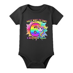 6 Months Milestone Baby Romper with Custom Name