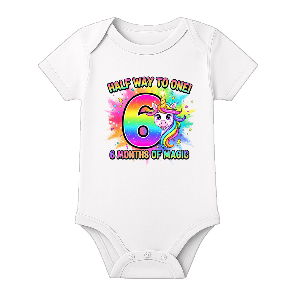 6 Months Milestone Baby Romper with Custom Name