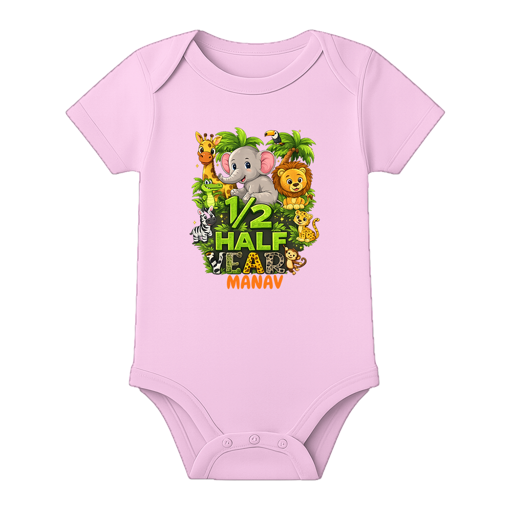 6 Month Completed Baby Romper Custom Print
