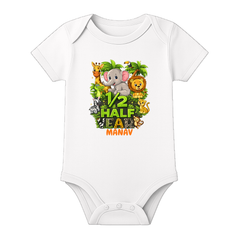 6 Month Completed Baby Romper Custom Print