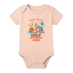 6 Month Birthday Celebration Romper Personalized