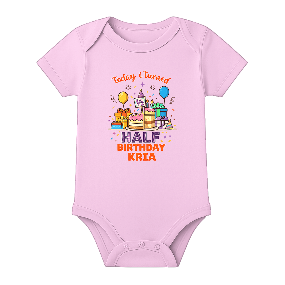6 Month Birthday Celebration Romper Personalized