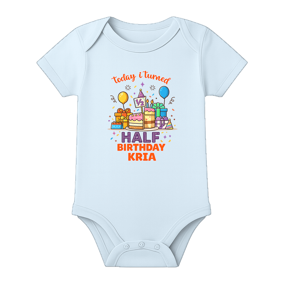 6 Month Birthday Celebration Romper Personalized