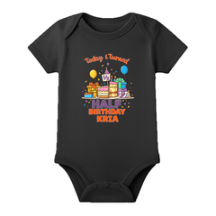 6 Month Birthday Celebration Romper Personalized