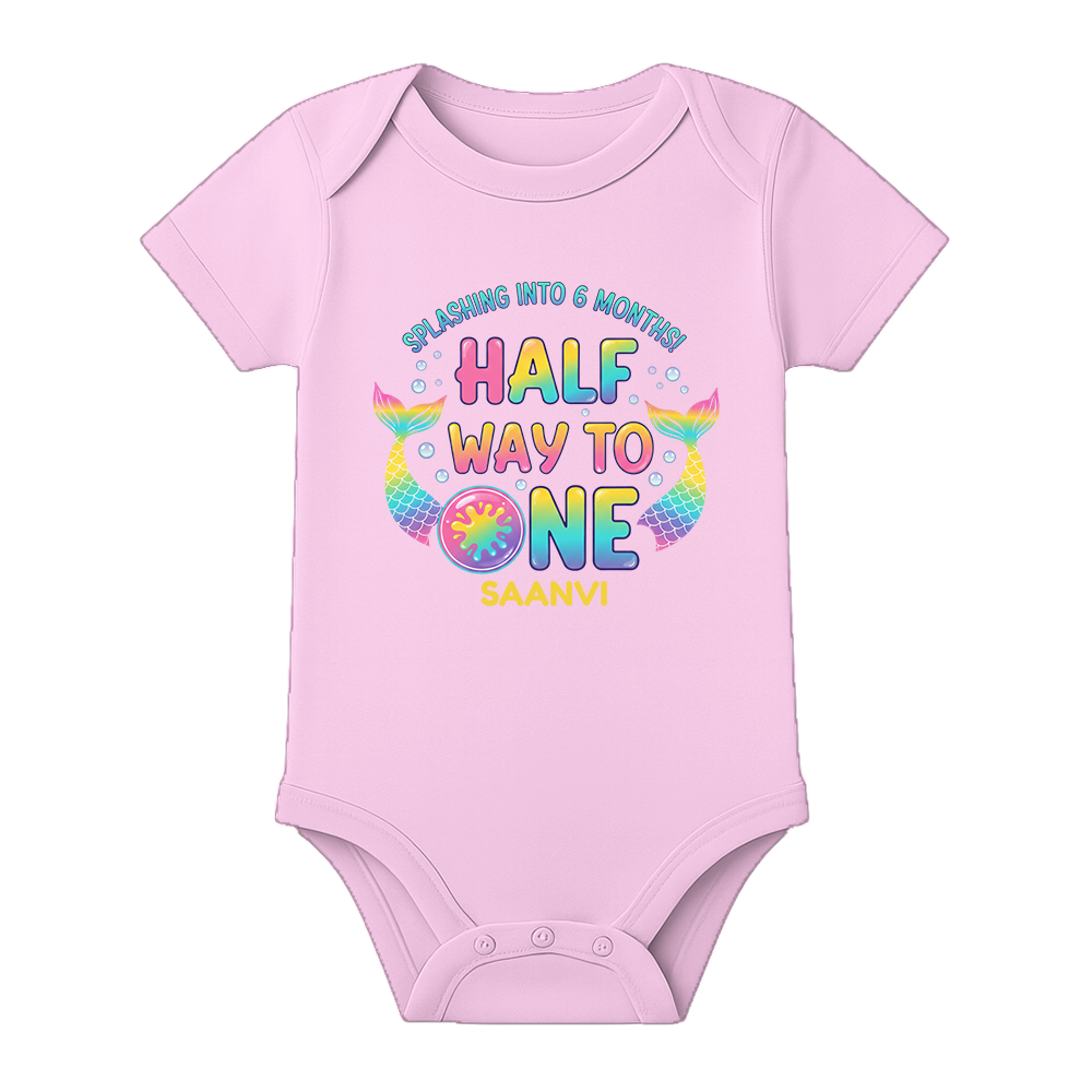 6 Months Complete Baby Romper Name Print