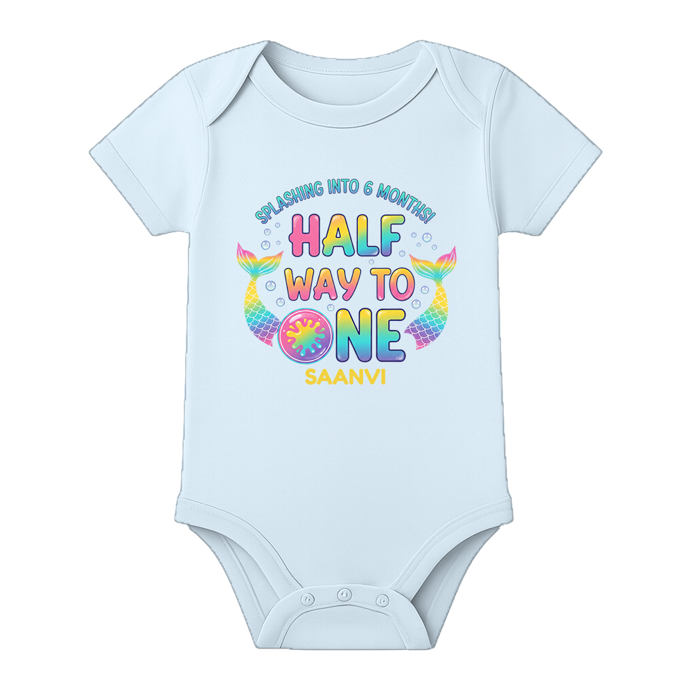 6 Months Complete Baby Romper Name Print