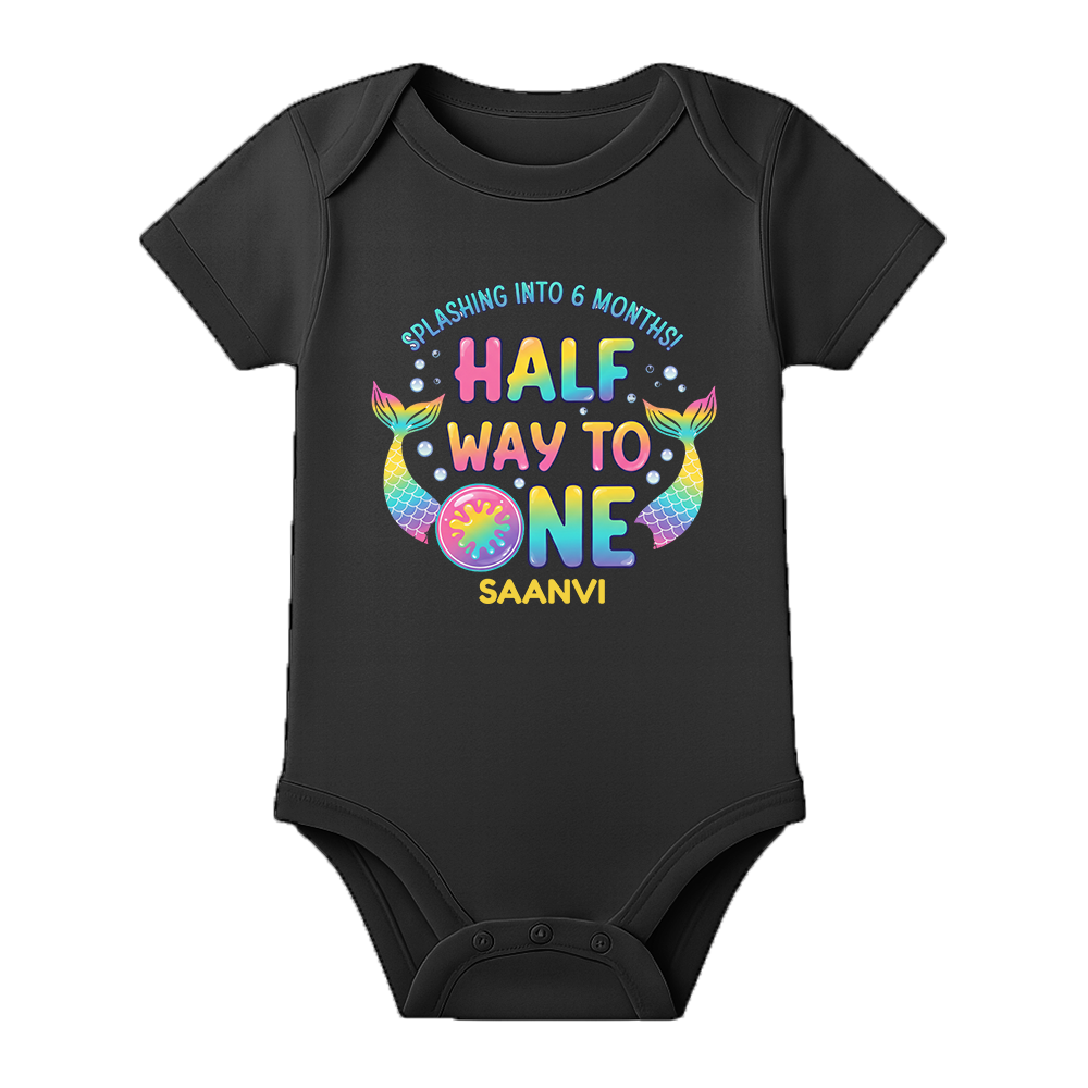 6 Months Complete Baby Romper Name Print