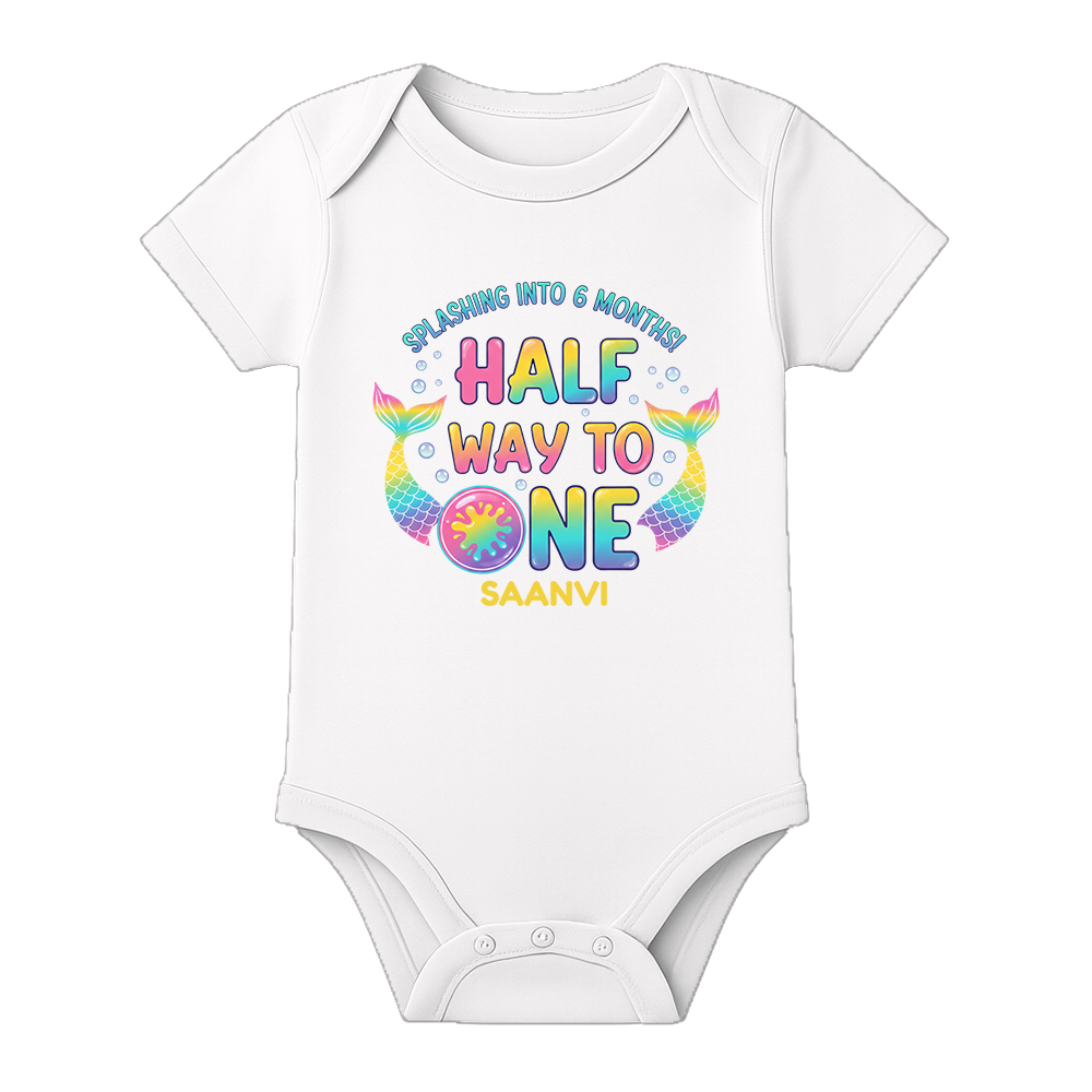6 Months Complete Baby Romper Name Print
