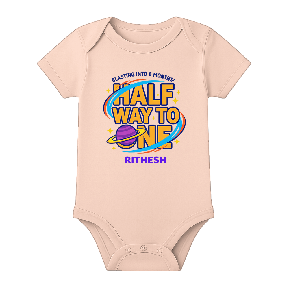 6 Month Baby Keepsake Outfit Custom Print