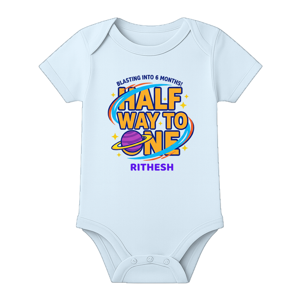 6 Month Baby Keepsake Outfit Custom Print