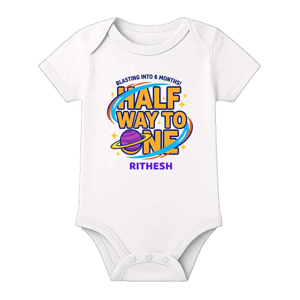 6 Month Baby Keepsake Outfit Custom Print