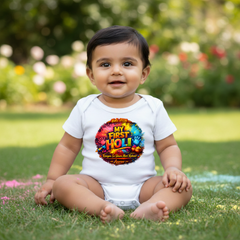 Baby Holi Dress – Color Splash Printed Romper