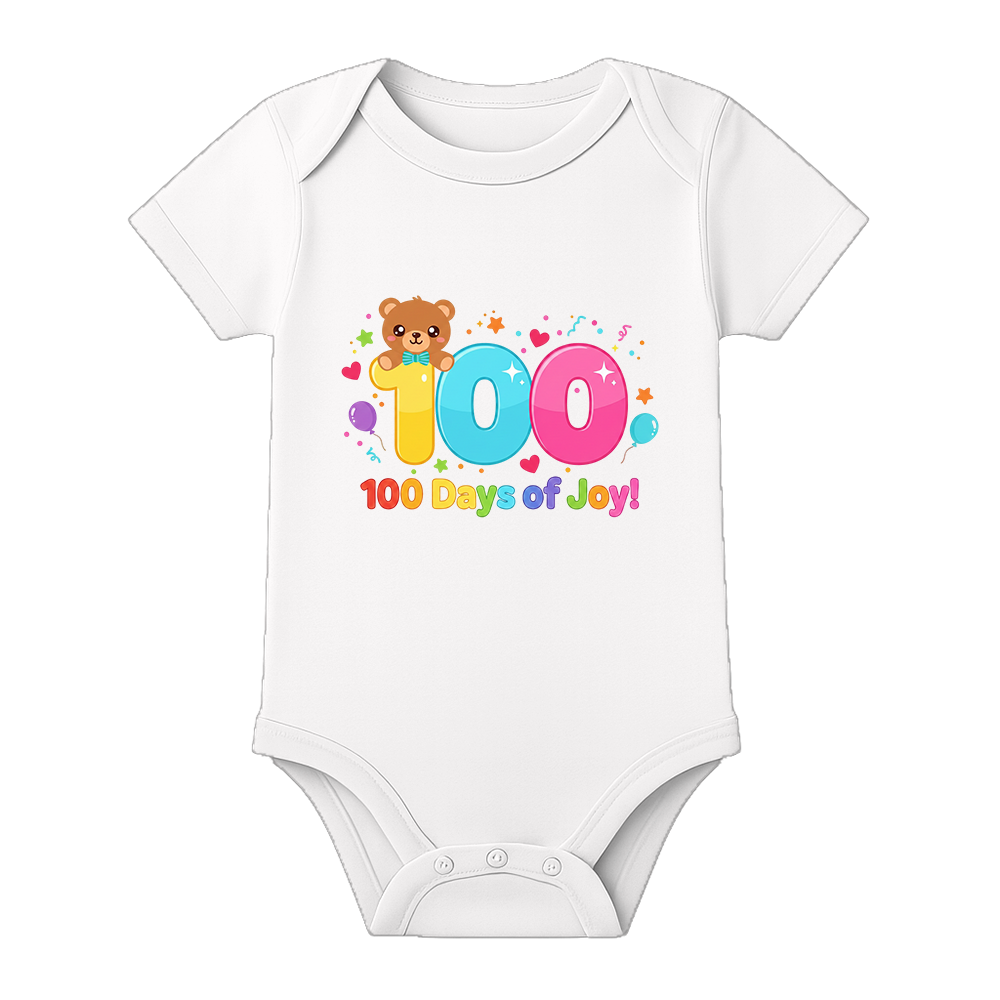 100 Days Baby Romper Cute Milestone Outfit for Baby Boy and Girl