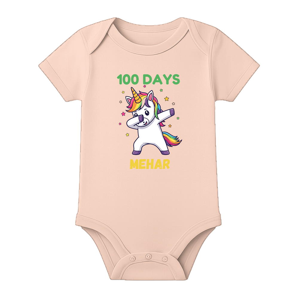 100 Days Baby Milestone Onesie Half Sleeve Cotton
