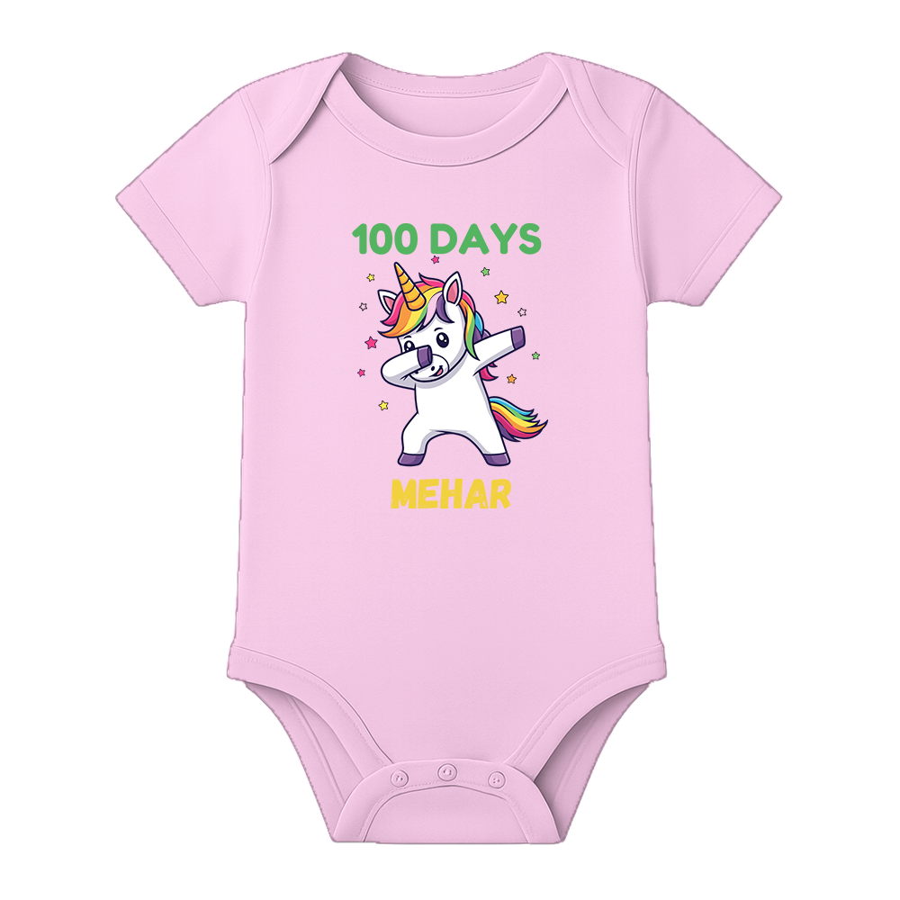 100 Days Baby Milestone Onesie Half Sleeve Cotton