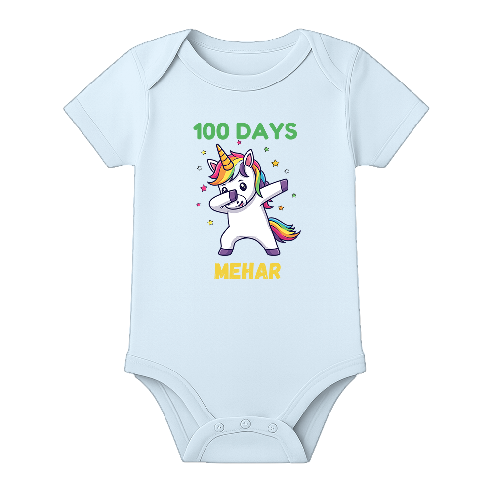 100 Days Baby Milestone Onesie Half Sleeve Cotton