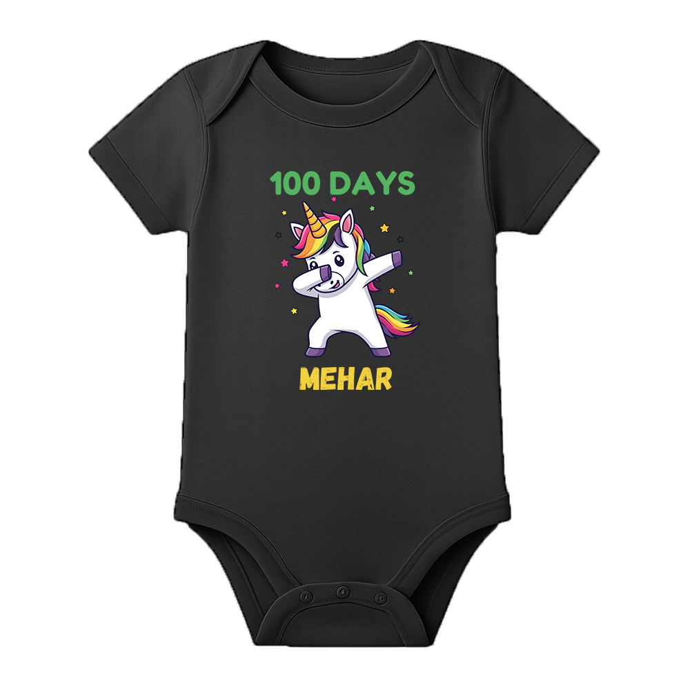 100 Days Baby Milestone Onesie Half Sleeve Cotton